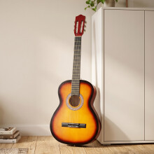 39 Inch Basswood Classical Folk Guitar Sunset Color for Beginners Teenagers Adults