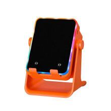 Support de Bureau pour Haut-Parleur Sans Fil, Support Universel pour Téléphone Mobile, Lumière Colorée RGB, Support Ajustable Orange