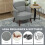 Corduroy Retro Accent Chair - Light Grey 6