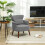 Corduroy Retro Accent Chair - Light Grey 3