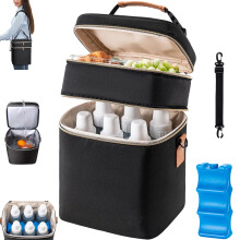 Breast Milk Cooler Travel Bag with Ice Pack 6 Bottles