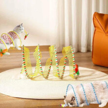 Voryzel Cat Tunnel Toy Yellow Spiral Hunting Tunnel for