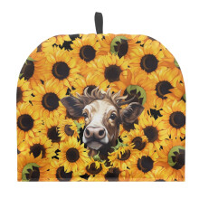 Cow Sunflower Tea Cozy Polyester Canvas 1