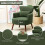 Corduroy Retro Accent Chair - Green 7
