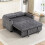 2 Seater Click Clack Sofa Bed with Pull Out Design, Corduroy Upholstery - Charcoal Grey 4