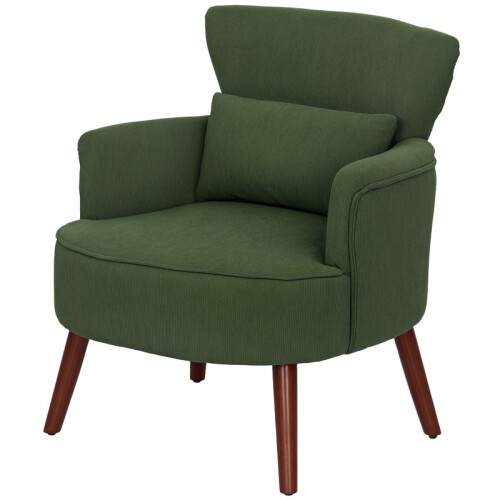 Corduroy Retro Accent Chair - Green 1