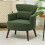 Corduroy Retro Accent Chair - Green 4