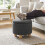 Homcom HOMCOM Round Storage Ottoman with Reversible Lid, Dark Grey 1