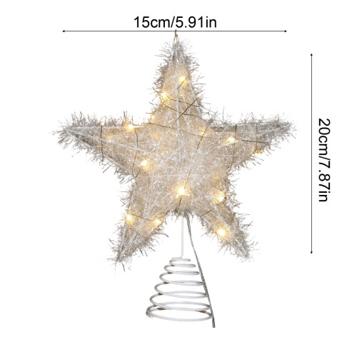 LED Five-Pointed Star Tree Topper Gold Silver 2
