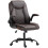 Faux Leather Office Chair. with Flip-Up Armrests - Brown 2