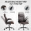Faux Leather Office Chair. with Flip-Up Armrests - Brown 8