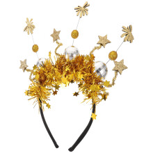 Women's Golden Tinsel Headbands Firework Design