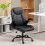 Faux Leather Office Chair. with Flip-Up Armrests - Black 4