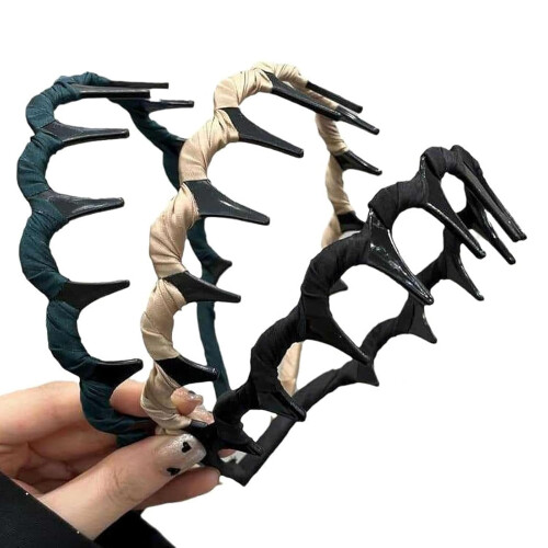 Retro Skull Pearl Headband Reversible Tooth Design