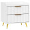 Elegant Two-Drawer Bedside Table - White 1