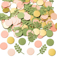 Grobro7 Round Leaf Confetti Set for Baby Shower Wedding