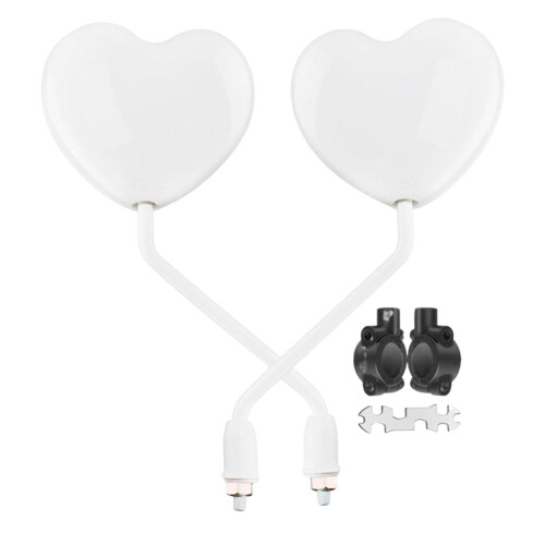 Rearview Mirrors for Motorcycles Scooters Heart Design 2 2