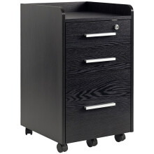 Three-Drawer Lockable Filing Cabinet - Black
