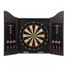 Dartboard and Darts Set | Including Wooden Cabinet Dartboard and 6pcs Darts