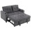 2 Seater Click Clack Sofa Bed with Pull Out Design, Corduroy Upholstery - Charcoal Grey 2