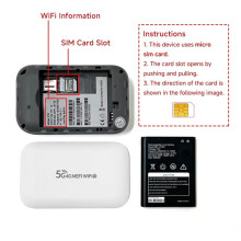 Lte-Router, 4G-SIM-Modem, 300 Mbit/S, WiFi6, Mifi, Kompatibel mit 5G-SIM-Karten, -Tasche, 4G-WLAN-Hotspot, Typ-C-Anschluss, 3000 MAh