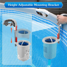 Skimmer de Piscina acima Do Solo Limpa Automaticamente Acessórios de Skimmer de Piscina com Rede de Cesto de Mangueira, Flutuante Ajustável
