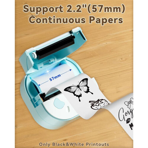Sticker Printer,  Printer,  Portable Sticker Maker with 3 Rolls Paper, Inkless Thermal Printers