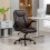 Faux Leather Office Chair. with Flip-Up Armrests - Brown 4