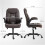 Faux Leather Office Chair. with Flip-Up Armrests - Brown 5