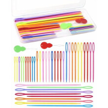 Plastic Needles Set 40 pcs with Threader and Box