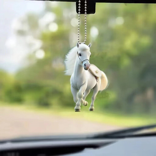 White Horse Ornament Painted Ponies Christmas Tree Decor 1
