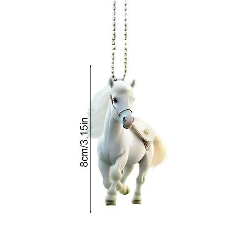 White Horse Ornament Painted Ponies Christmas Tree Decor 2