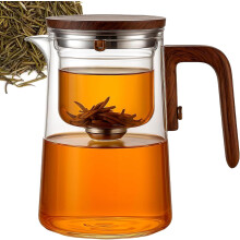 Senomi Magnetic Glass Tea Pot with Wood Handle and Infuser