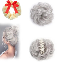 Bun Extension Hair Clips for Women Gray SW283