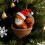 Forest Animal Acorn Ornament Squirrel Pine Cone Red Hat 1