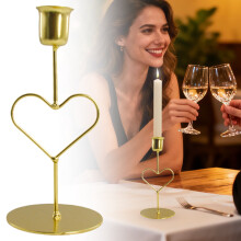 Gold Metal Taper Candle Holder Vintage Modern Decor 1 Pc