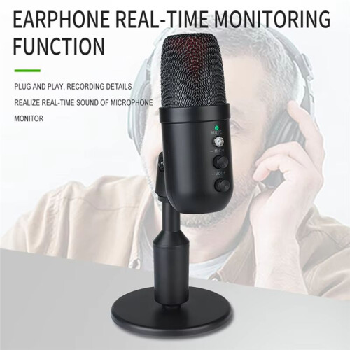 Wired USB Microphone Professional Condenser Microfone for Computer Recording Laptop Studio Game Singing Live Recording