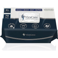 70 x Wet Wipes for Adults | 34x20cm | Extra Large with Aloe Vera | Biodegradable