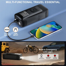 Autobandenpomp Draagbare Luchtpomp met Powerbankfunctie Type-C Draadloze Accucompressor voor Auto- en Motorbanden