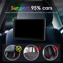 2st 9 Inch Multifunctionele Auto-Tv-Hoofdsteunmonitor voor de Achterbank, IPS-Touchscreen-Videospeler met Carplay Android Auto