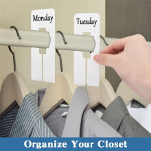 Clothing Dividers, 50 Pcs White Rectangular Hanger Organizer for Clothes Storage, Writable & Reusable Size Labels