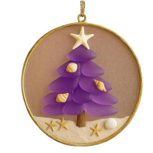 Sea Glass Christmas Tree Ornament Handmade Beach Theme