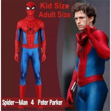 (140CM) 2026 Spiderman 4 Brand New Day Jumpsuit Cosplay Costume Adult Kid Suit Halloween