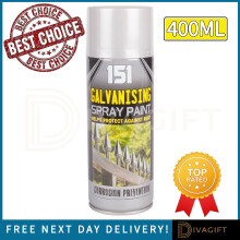 GALVANISED SPRAY PAINT 400ML GALVANISING MATT FINISH ANTI RUST HIGH DENSE PAINT
