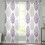 Sheer Curtains Grey Purple Olive Leaf Design 52x63 Inch 1