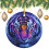Purple Tiger Face Ceramic Christmas Ornament 1