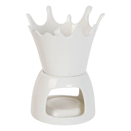 Ceramic Fondue Cup Set with Butter Warmer 6 pcs