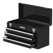 Excel 21" 3 Drawers Portable Tool Chest Cabinet with Ball Bearing Slides Black