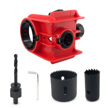 Door Lock Installation Kit, Door Lock Jig, Only for Wood Doors, Hole Saw Kit for Easy Lockset Installation Red