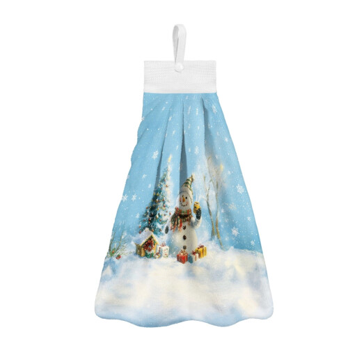 Christmas Snowman Hand Towels Set 3-Pack with Snap Buttons